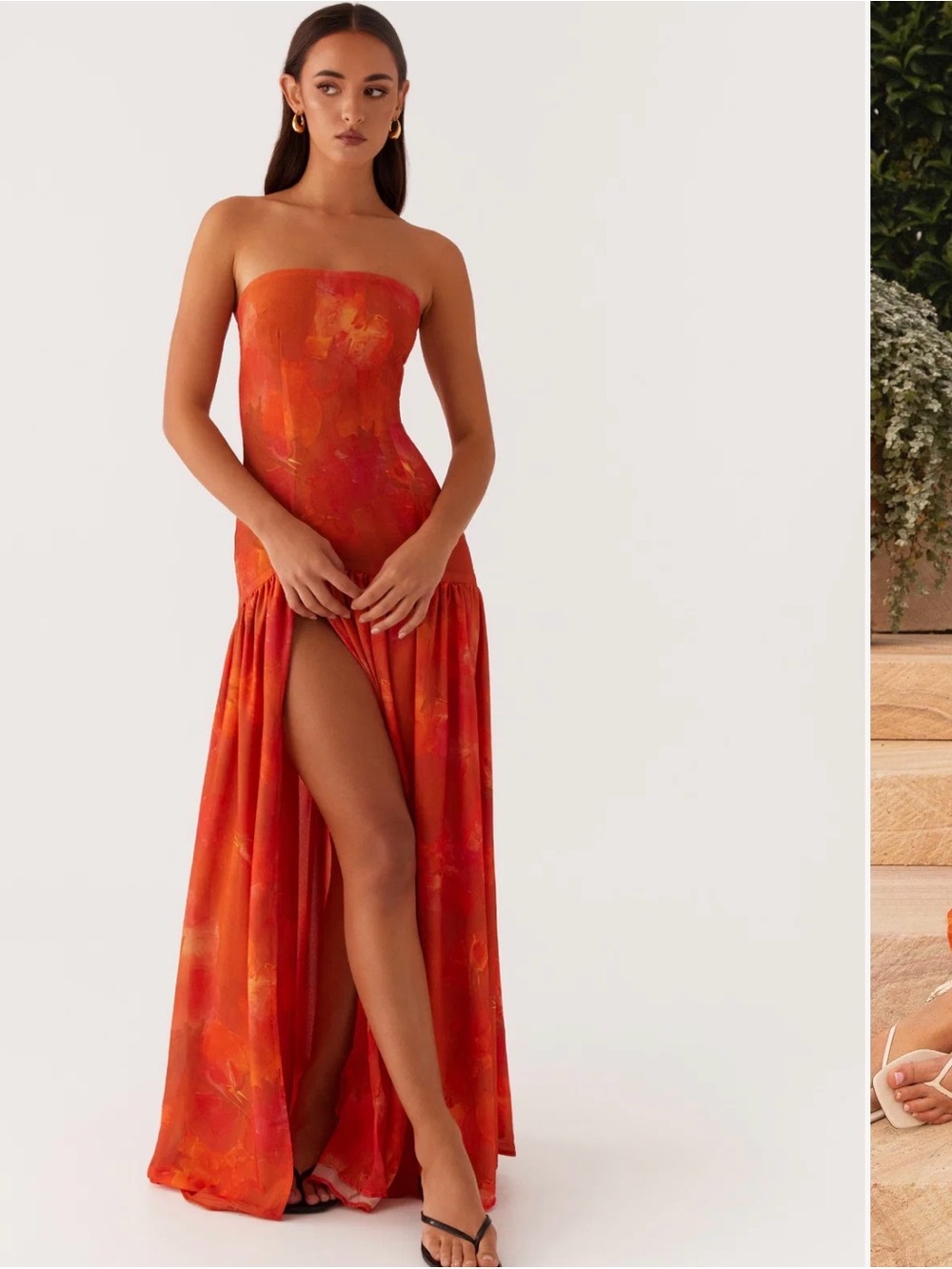 Peppermayo Eden Strapless Maxi Dress in Amber Orange Six 6 - Picture 5 of 12